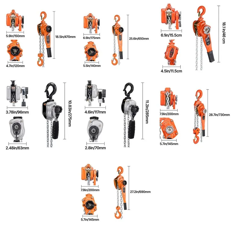 Таль Uimoso Manual Lever Chain Hoist 0.25-6T, 5/10/20ft Lift, Durable Alloy Stee — фото лота 1