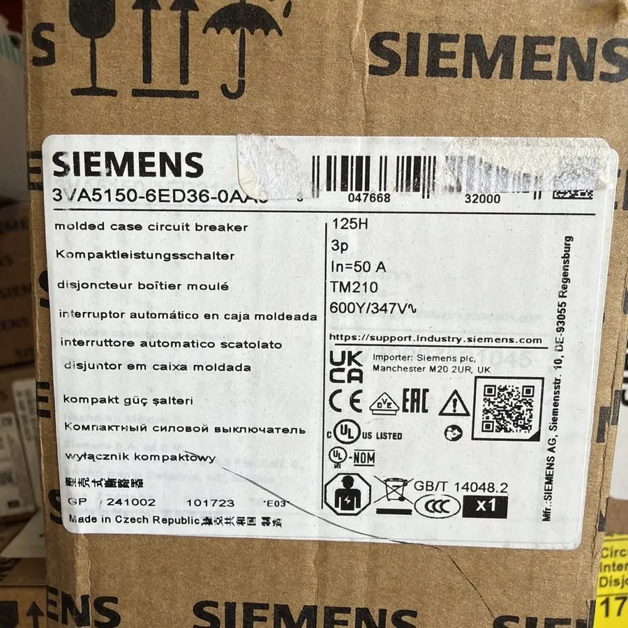 Автоматический выключатель Siemens 3VA5150-6ED36-0AA0 Circuit Breaker 50 Amp 3VA