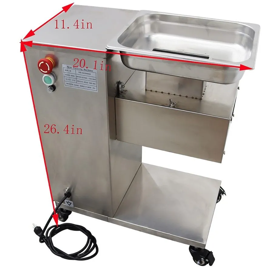 Слайсер ! QE Stainless Commercial 15mm Meat Slicer 500KG/H Beef Pork Processor