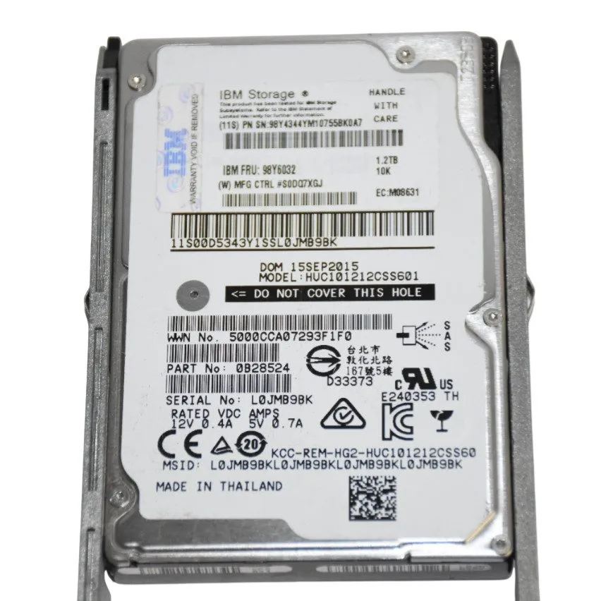 Жёсткий диск IBM 98Y6032 1.2TB 10K RPM SAS 6Gbps 2.5" SED HDD HUC101212CSS601