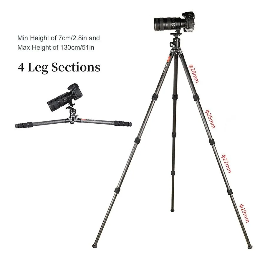Оборудование видеонаблюдения T2840CK Knight Series Carbon Fiber Tripod, 4 Leg Se — фото лота 2
