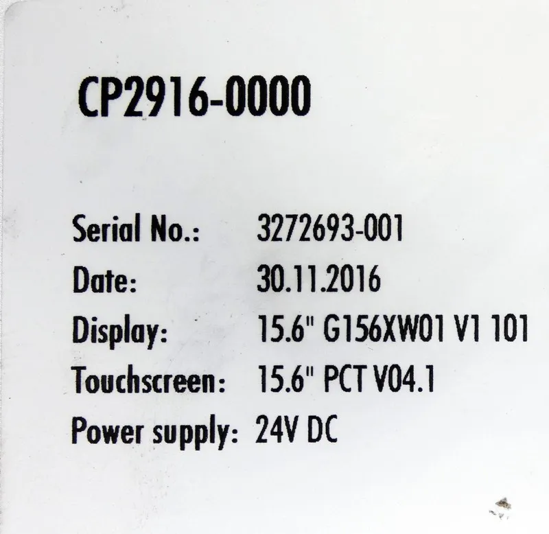 Промышленный компьютер Beckhoff CP2916-0000 Panel PC 15.6in Touchscreen 24 Vdc