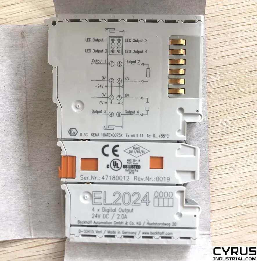Модуль ввода-вывода Beckhoff EL2024 EtherCAT Terminal 4-Channel Digital Output 2