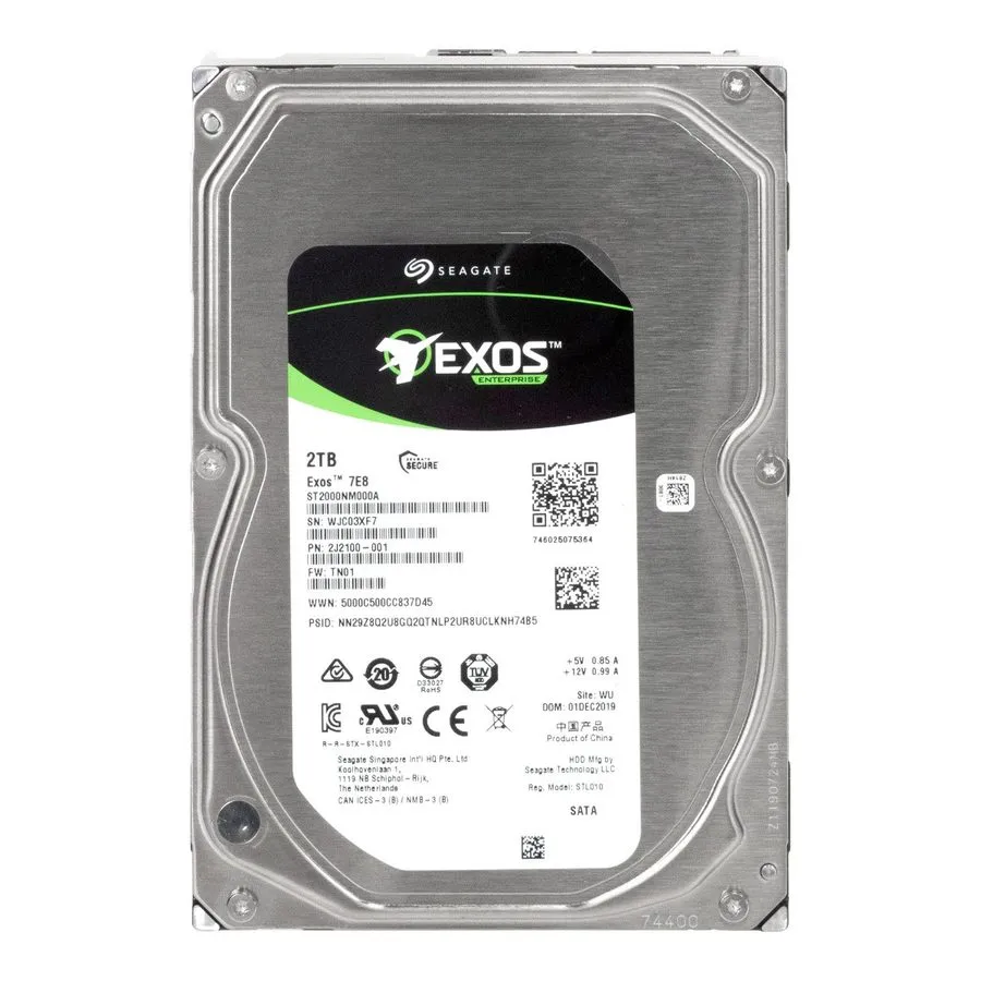 Жёсткий диск Seagate Exos 7E8 ST2000NM000A 2TB 3.5" SATA 7200RPM Enterprise Hard