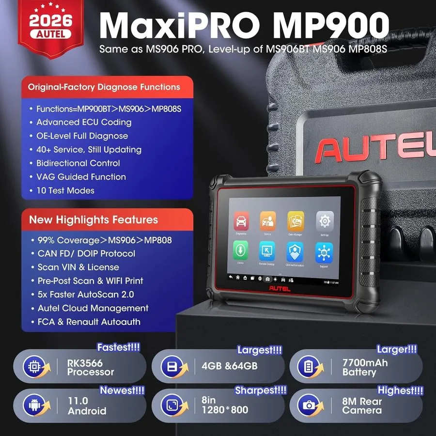 Диагностический сканер 2026 Autel MP900 Full System OBD2 Diagnostic Scanner ECU  — фото лота 1