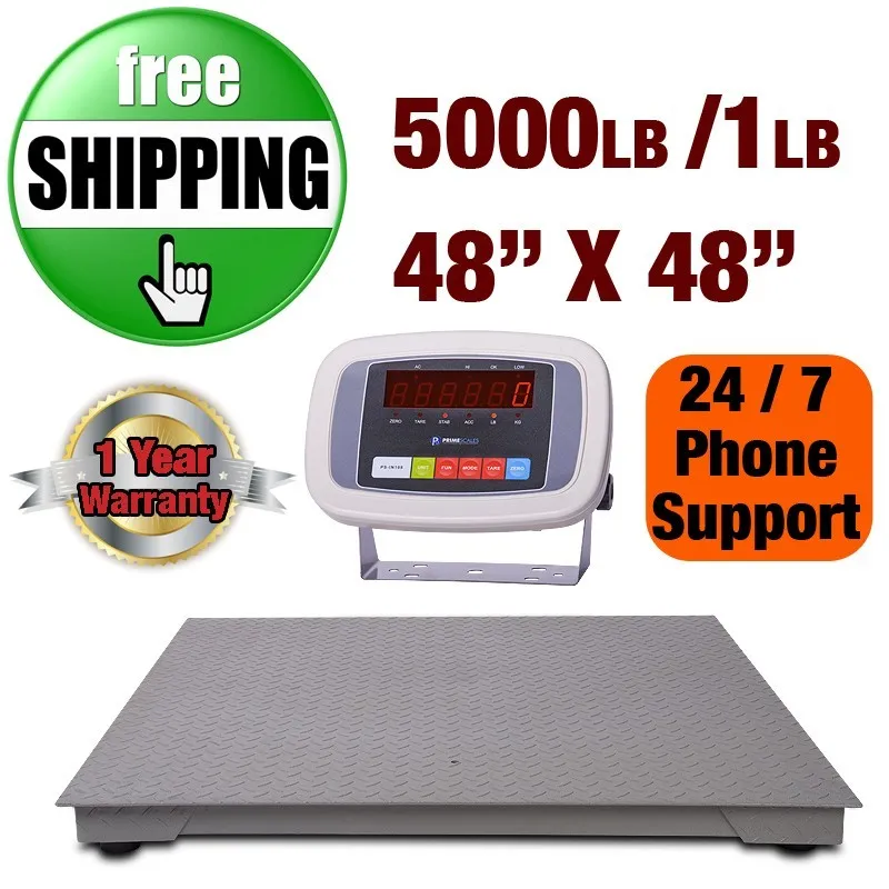 Весы Prime Scale 5000x1lb Floor Scale 48x48 w PS-IN108 Indicator Ramp Industrial