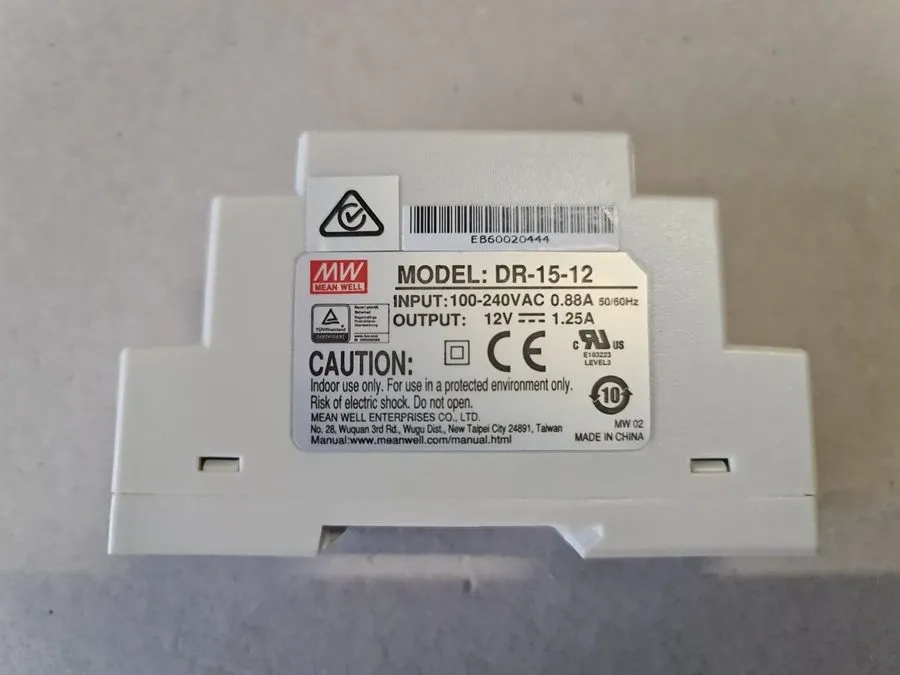 Блок питания Mean Well DR-15-12 Power supply, din rail, 12vdc, 1.25a, 15w