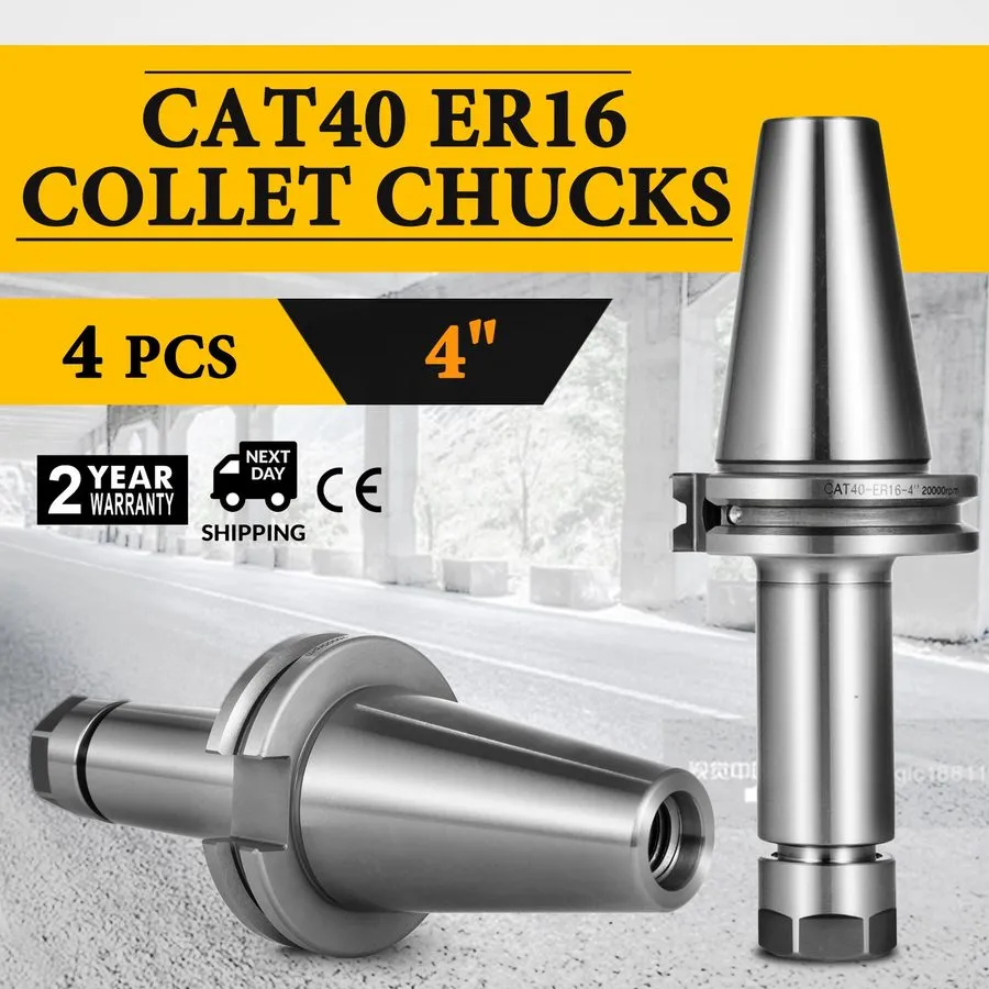 Режущий инструмент CAT40-ER16 COLLET CHUCK--4 CHUCKS Tool Holder Set 100mm — фото лота 1