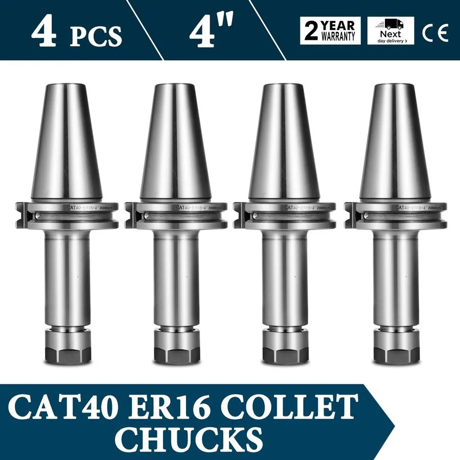 Режущий инструмент CAT40-ER16 COLLET CHUCK--4 CHUCKS Tool Holder Set 100mm — фото лота 2