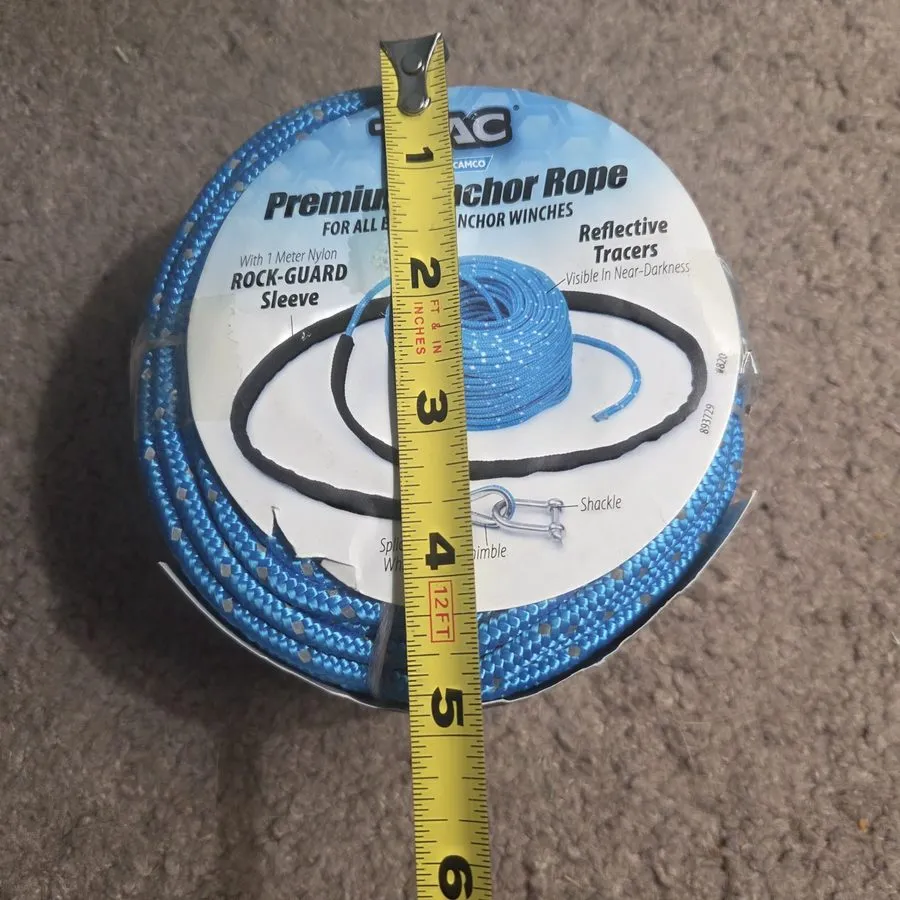 Такелажная скоба TRAC Outdoors Anchor Rope 3/16 in x 100 ft w/SS Shackle Blue T1 — фото лота 2