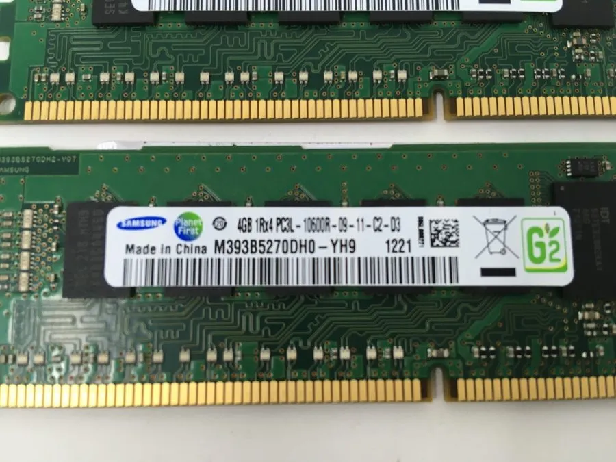 Модуль памяти Samsung 8GB-4GBx2 1Rx4 PC3L-10600R-09-11-C2-D3 ECC-M393B5270DH0-YH