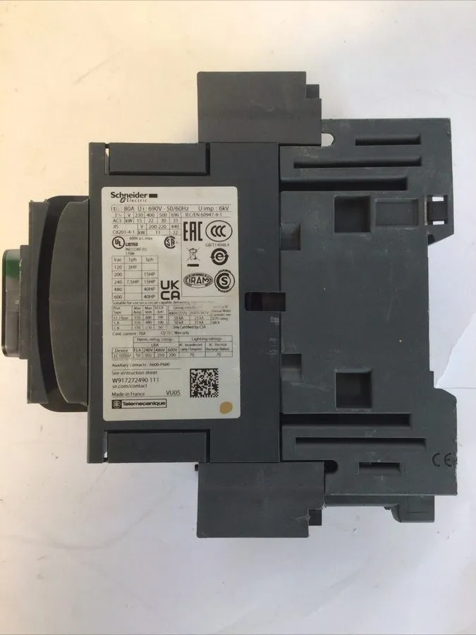 Контактор Schneider Electric TeSys D LC1D50A Contactor 3P 50A 40HP 3-Pole 1NO 1N