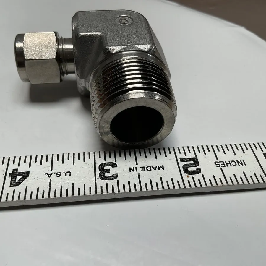 Фитинг SS Steel Swagelok Tube Fitting, Male Elbow, 3/8in Tube OD X 1 in SS-600-2 — фото лота 1