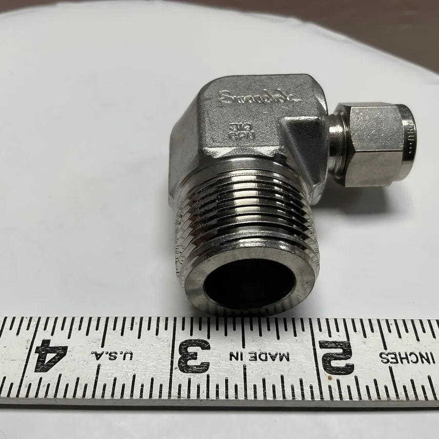 Фитинг SS Steel Swagelok Tube Fitting, Male Elbow, 3/8in Tube OD X 1 in SS-600-2 — фото лота 2