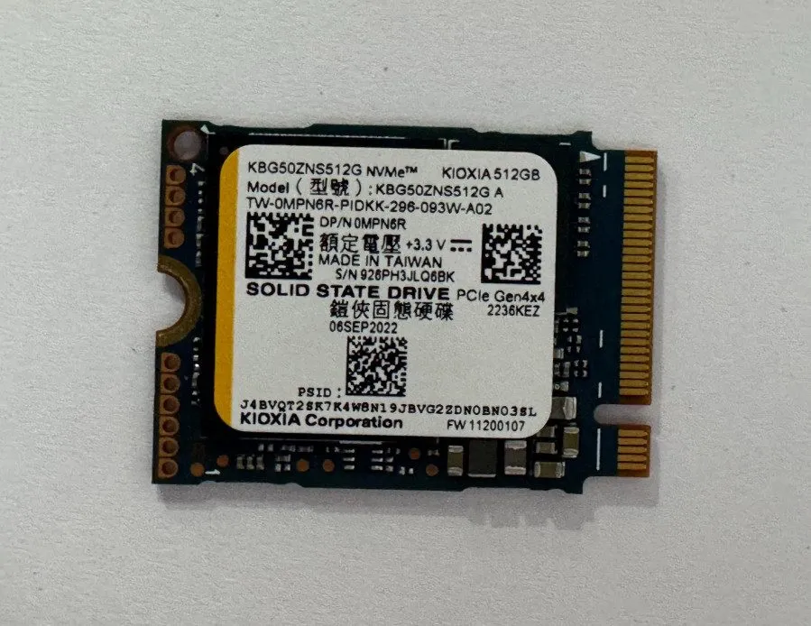 SSD-накопитель KIOXIA KBG50ZNS512G NVMe 512GB M.2 2230 PCIe Gen4x4 Internal SSD