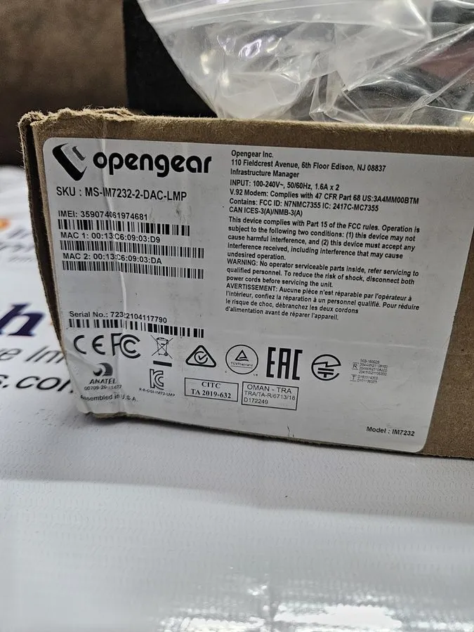 Кабель Opengear IM7232-2-DAC-LMP 32-Port Console Server 4G LTE Dual AC — фото лота 2