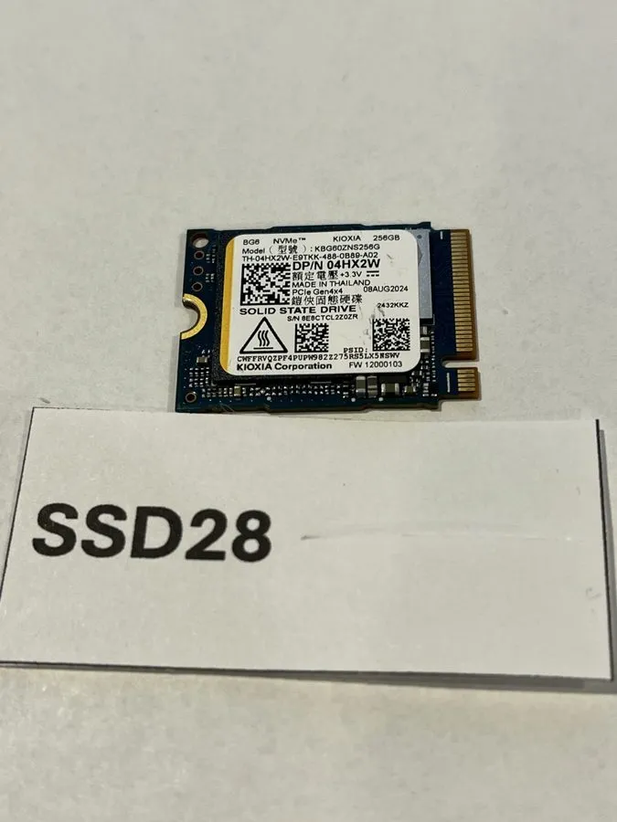 SSD-накопитель Kioxia 2230mm KBG60ZNS256G 256GB M.2 NVMe Gen 4.0 x 4 SSD 04HX2W