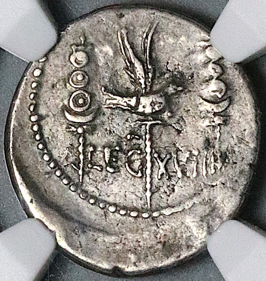 Лабораторный прибор 32 BC NGC Ch VF Marc Antony Denarius Legion XVIII Roman Gall — фото лота 1