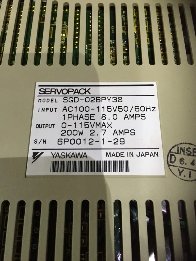 Сервопривод Yaskawa Servopack SGD-02BPY38 (item #92)