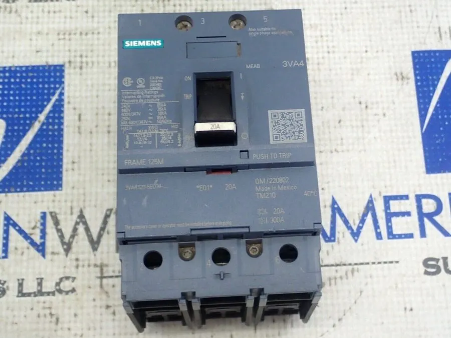 Автоматический выключатель SIEMENS 3VA4120-5ED34-0AA0 ,CIRCUIT BREAKER, 3P/20A /