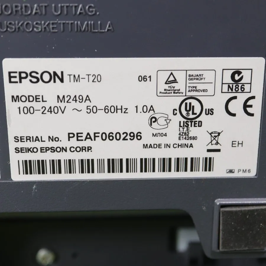 Принтер чеков Epson TM-T20 M249A USB POS Thermal Receipt Printer w/ Power Cord