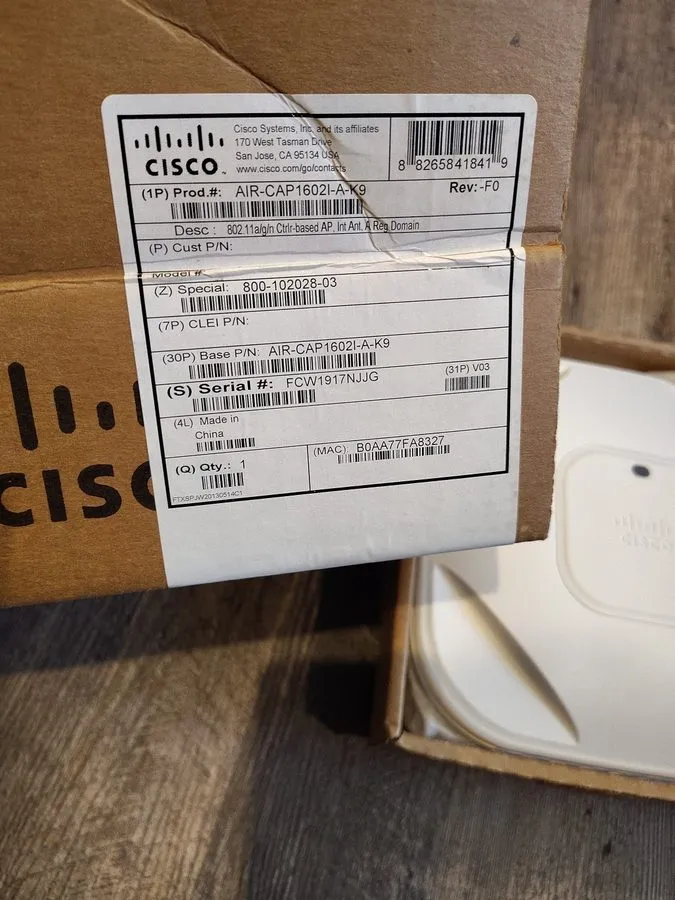 Точка доступа Wi-Fi Cisco AIR-CAP1602I-A-K9 Wireless Dual Band Access Point 802.