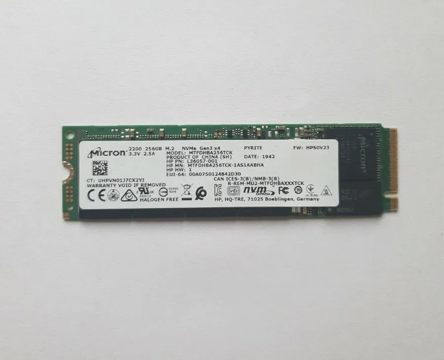 SSD-накопитель Micron 2200 256GB M.2 2280 NVMe SSD MTFDHBA256TCK MTFDHBA256TCK-1