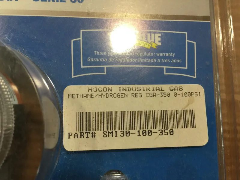 Трубопроводная арматура Smith Equipment 30-100-350 Gas Regulator, Hydrogen, Meth