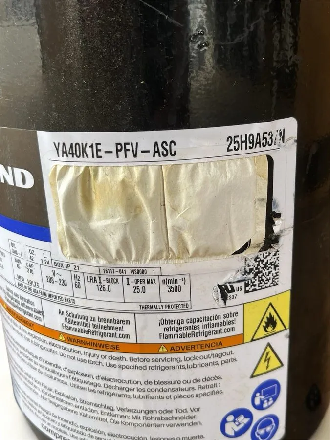 Компрессор Emerson Copeland Scroll Compressor Model Ya40k1e-Pfv-Asc