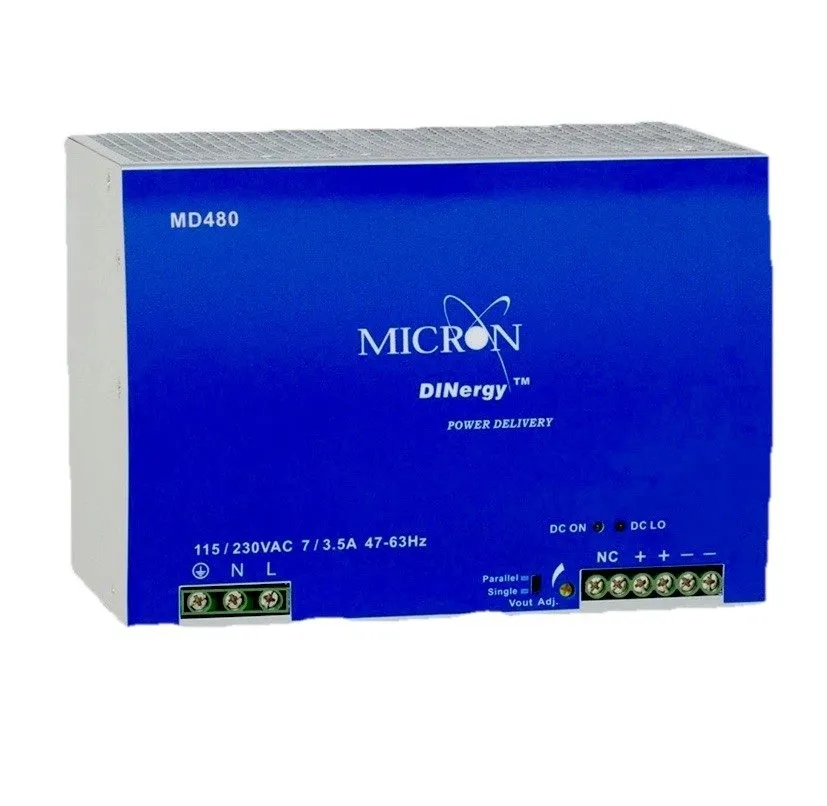 Блок питания MD480-24A-1C, Power Supply, DIN-rail mount, 24V/20A OUT, 115/230VAC — фото лота 1