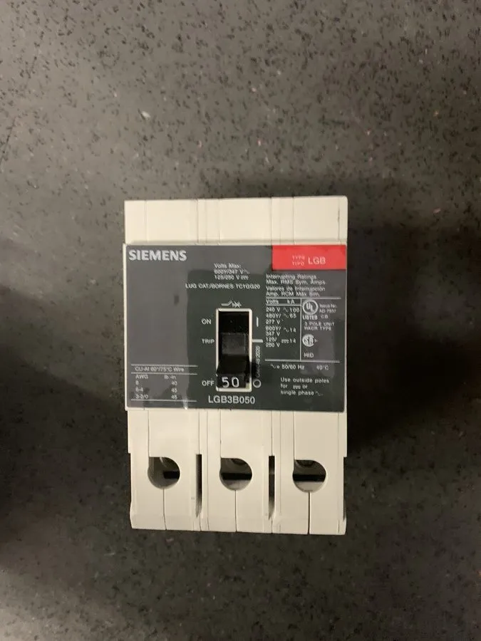 Автоматический выключатель Siemens LGB3B050 ,Circuit Breaker ,3P/ 50 AMP/ 480V G