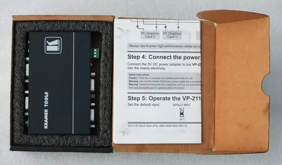 Видеокоммутатор NOS KRAMER ELECRONICS VP-211K COMPUTER GRAPHICS VIDEO STEREO AUD