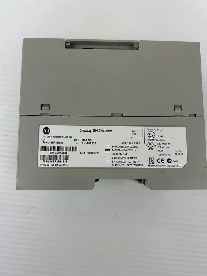 ПЛК AB 1769-L16ER-BB1B CompactLogix L16 384KB Controller Ethernet/IP
