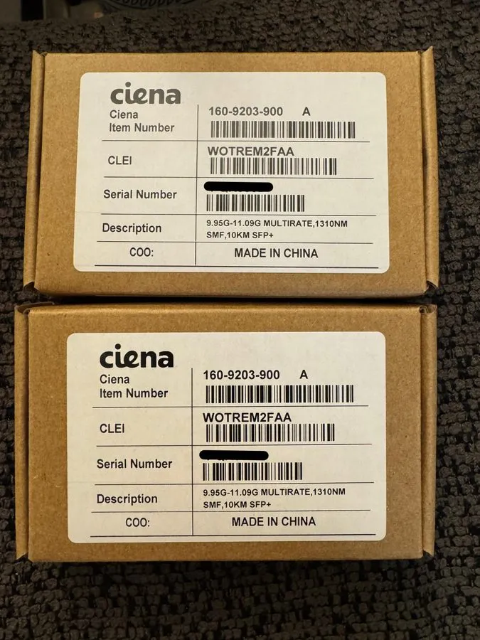 Трансивер Ciena 160-9203-900 10G SFP+ Transceiver Module 1310nm 10km LC SMF