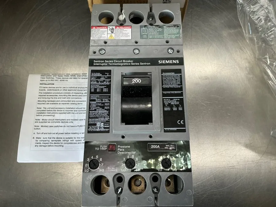 Автоматический выключатель Siemens HFXD63B200 Sentron Molded Case Circuit Breake