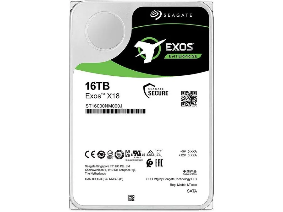 Жёсткий диск Seagate Exos 16TB Enterprise HDD X18 SATA 6Gb/s 512e/4Kn 7200 RPM 2