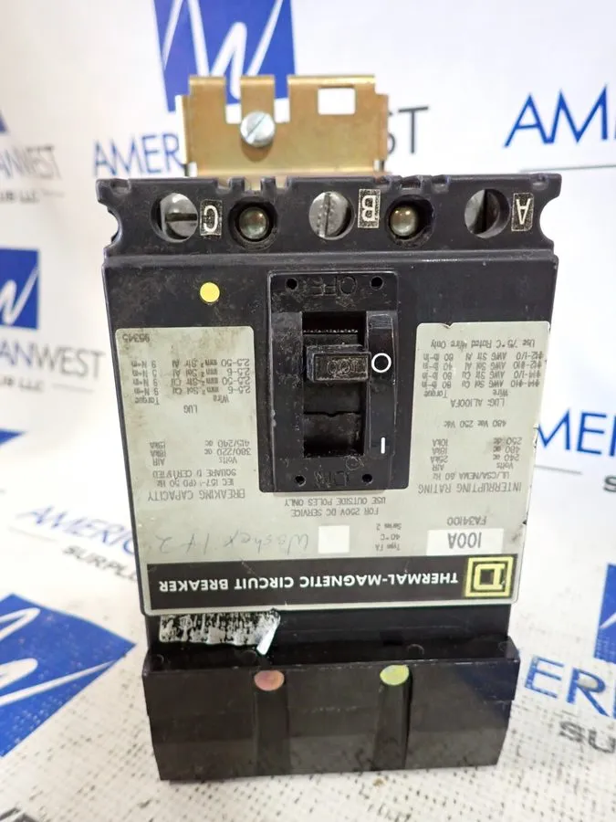 Автоматический выключатель Square D FA34100 3p 100 amp 480v Gray I line Circuit