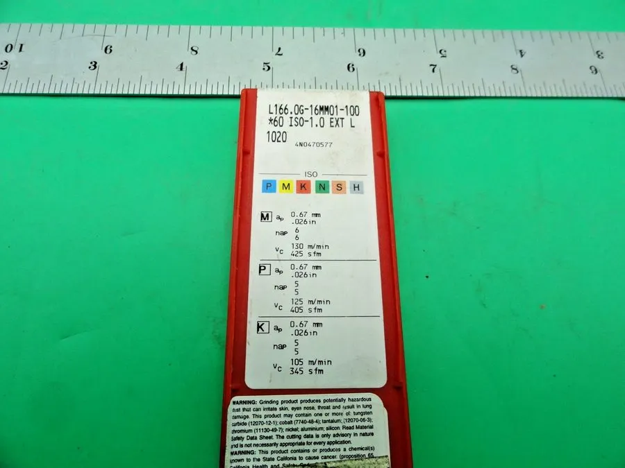 Режущий инструмент L166.0G-16MM01-100 60 ISO-1.0 EXT 3 1020 SANDVIK INSERT — фото лота 2