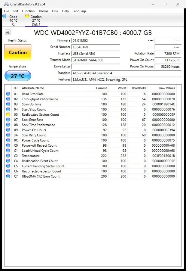 Жёсткий диск WD Western Digital Gold Enterprise WD4002FYYZ 4TB 3.5" SATA HDD 7.2 — фото лота 2