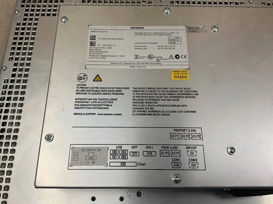 Промышленный компьютер Siemens SIMATIC IPC477D 6AV7240-3EC04-0HA0 22 Inch Touch  — фото лота 2