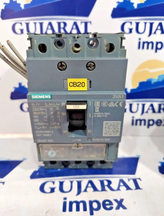 Автоматический выключатель Siemens 3VA1112-5EE32-0AA0 Circuit Breaker 125A W3VA9 — фото лота 1