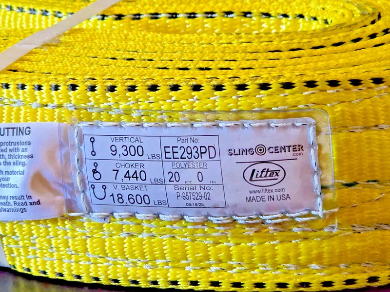 Таль Liftex Pro Edge EE293PD Lifting Sling 3"x 20', 2-Ply Twisted Eye & Eye Hois — фото лота 2