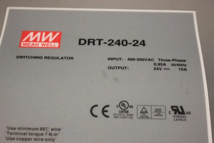 Блок питания Mean Well DRT-240-24 DIN Rail Power Supply 240W 24V 10A 400-500VAC 