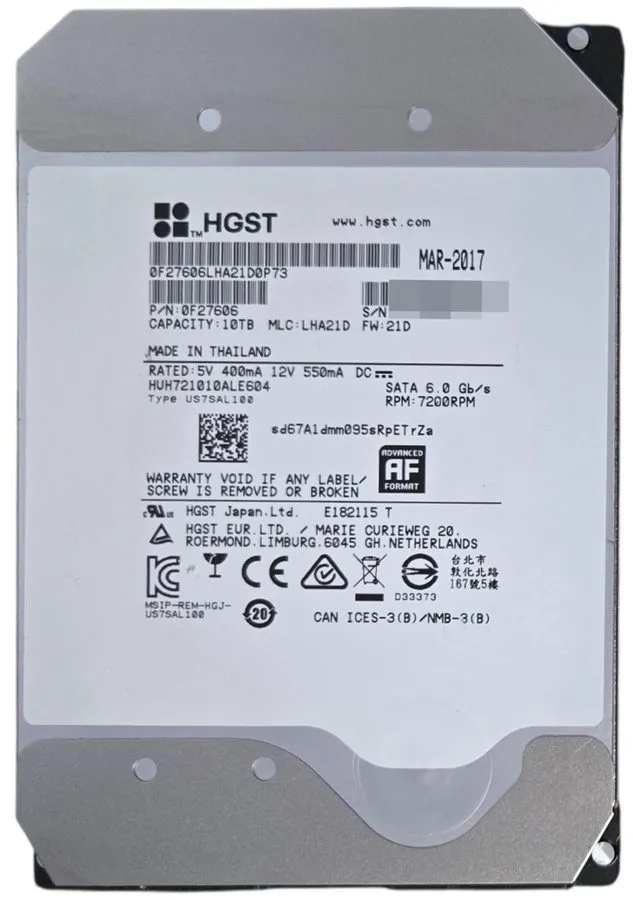 Жёсткий диск Western Digital HUH721010ALE604 10TB Ultrastar DC HC510 SATA HDD 72