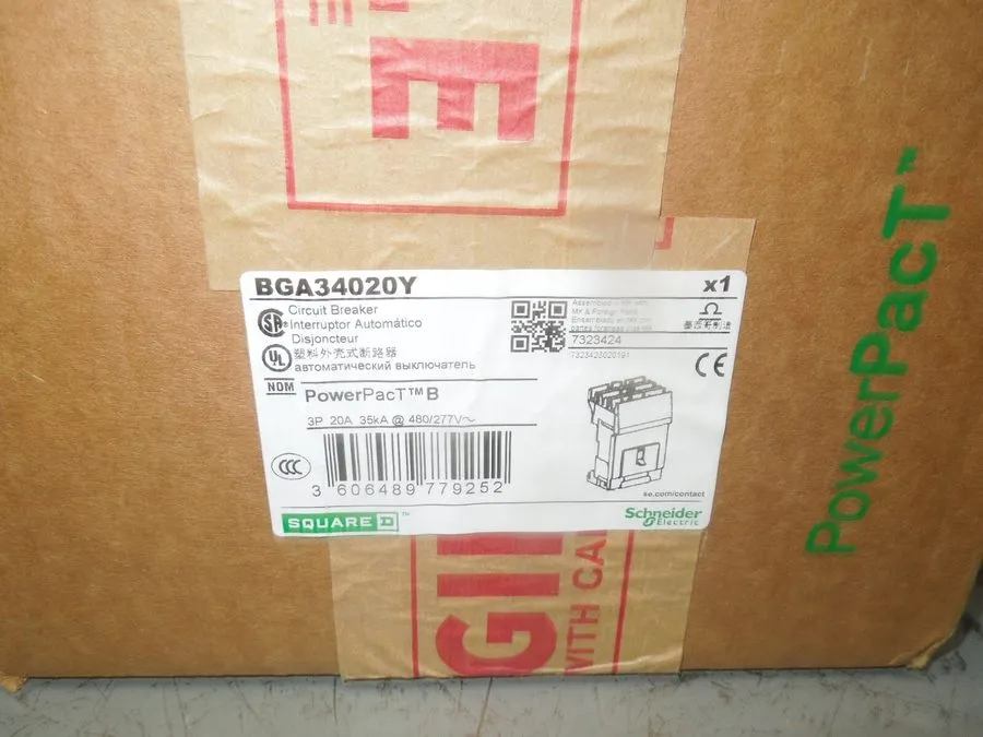 Автоматический выключатель Square D BGA34020Y PowerPact 20A 3-Pole 480V I-Line C