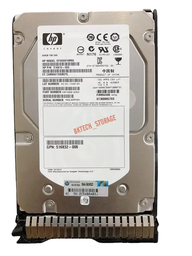 Жёсткий диск HP AP872A 583718-001 M6612 600GB 6G SAS 15K RPM LFF 3.5" HDD HARD D