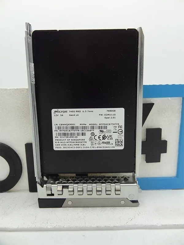SSD-накопитель Micron 7450 PRO 7.68TB PCIE 4.0 NVME 7mm U.3 2.5in SSD MTFDKCB7T6
