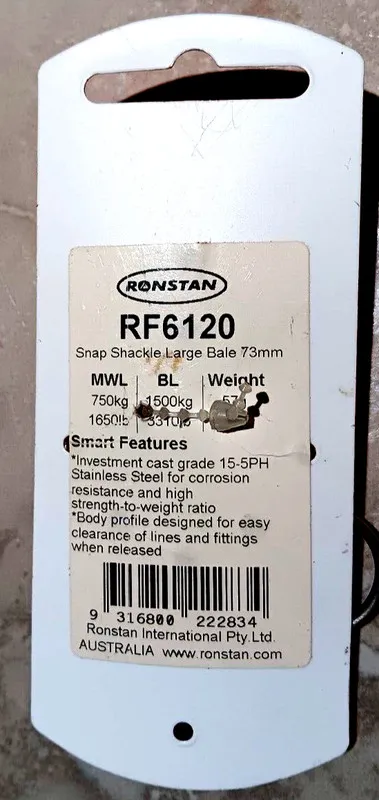 Такелажная скоба RONSTAN RF6120 Snap Shackle Large Bale 73mm 2 7/8" L Stainless 