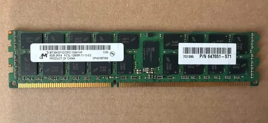 Модуль памяти Micron/SKHYNIX DDR3 8GB 2RX4 PC3-12800R-11-11-E2 ECC RAM — фото лота 1
