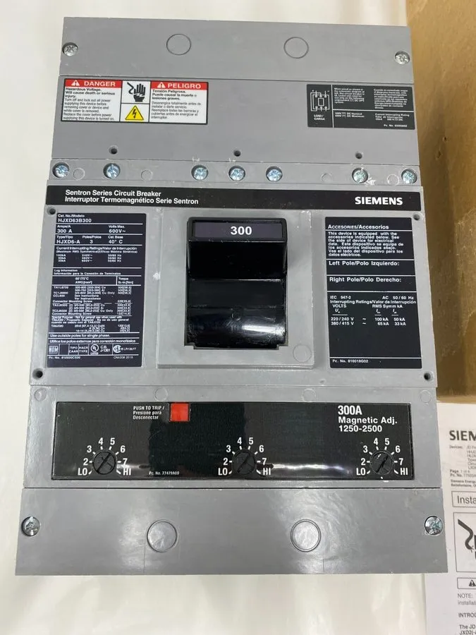 Автоматический выключатель Siemens Sentron Series Circuit Breaker 300A HJXD63B30